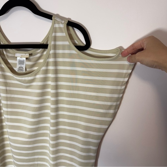 MICHAEL Michael Kors Tan and White T-shirt Dress Size L - Picture 3 of 5
